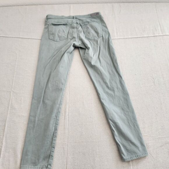 Adriano Goldschmied Jeans Women 27R Green The Stevie Ankle Slim Straight Stretch - Picture 12 of 16